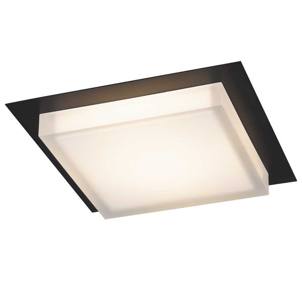 English Elm 14 Inch Square Led Flush Mount Ceiling Light Dimmable Acrylic Diffuser for Any Room Black B370P399080