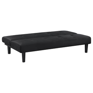 English Elm Boston Armless Tufted Convertible Sofa Bed - Compact Black Upholstered Frame, Cozy Guest Seating and Lounging Space for Small Living Rooms B062P354048