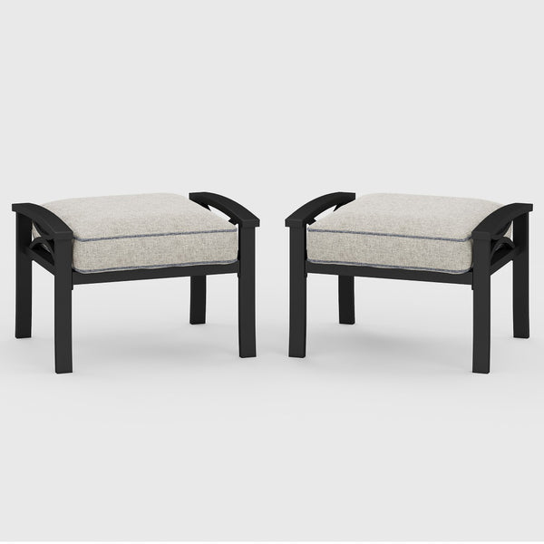 English Elm 8-piece Outdoor Conversation Set 9 Seat Steel Patio Sofa with Thick Cushions Tables Grey+Black B082S00130