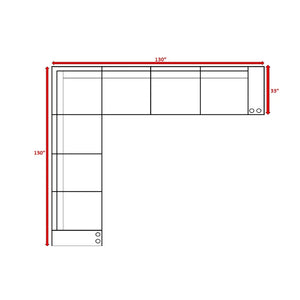 English Elm Minnesota 9-Piece Sectional Sofa Set with Plush Grey Cushions, Rustproof Frame, Weather-Resistant Comfort B120S00008