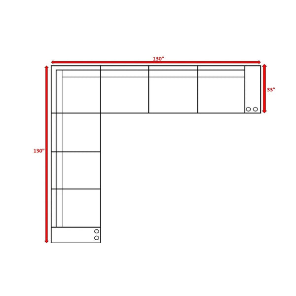 English Elm Minnesota 9-Piece Sectional Sofa Set with Plush Grey Cushions, Rustproof Frame, Weather-Resistant Comfort B120S00008