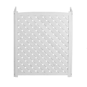 English Elm 3-panel Outdoor Wood Slatted Privacy Screen Enclosure for Patio Equipment Areas White W2640P389245