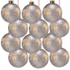 English Elm D3" Set Of 12 Elegant Glass Christmas Ball Ornaments For Timeless Holiday Decor And Festive Cheer W2078P247899