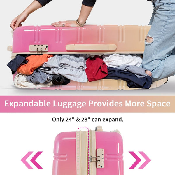 English Elm Hardshell Polycarbonate 3 Piece Luggage Set Gradient Spinner Wheels Tsa Lock Travel N732P184448X