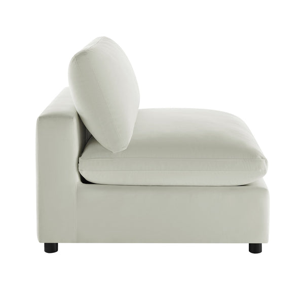 English Elm Caylie Modern Armless Slipper Chair with Plush Down-Blend Cushioning and Removable Washable Covers Ivory B050P406806