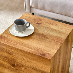 English Elm Elevate Modern Wood-Textured MDF Side Table, 11.8"x11.8"x19.6", No-Assembly, Versatile Accent Table W1151P242266