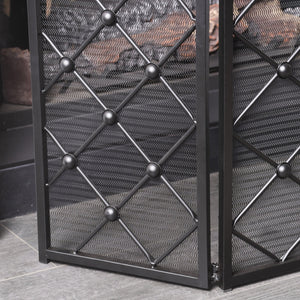 English Elm Christopher Knight Home® - FIRE Black Iron Fireplace Screen 34x31x4.5 Protective Mesh Guard Heat-Resistant Durable Design 61128.00