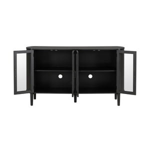 English Elm Christopher Knight Home® - Storage Cabinet: Stylish Black Entryway Console With 4 Doors - Large, Versatile & Durable Design N780P330603B