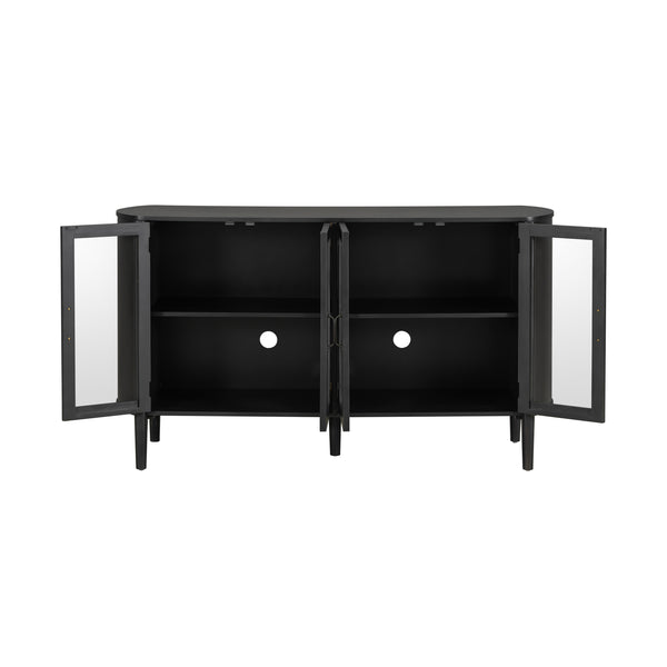 English Elm Christopher Knight Home® - Storage Cabinet: Stylish Black Entryway Console With 4 Doors - Large, Versatile & Durable Design N780P330603B