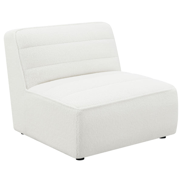English Elm Bonnie Natural Faux Sheepskin Armless Chair - Modern, Cozy Accent For Stylish Living Spaces & Nooks B062P351440