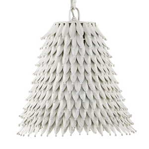 Overlay Pendant: Artisanal White Dome Light Fixture with Fluted Edges for Bohemian Elegance
