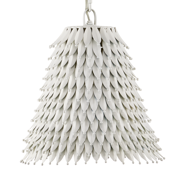 Overlay Pendant: Artisanal White Dome Light Fixture with Fluted Edges for Bohemian Elegance