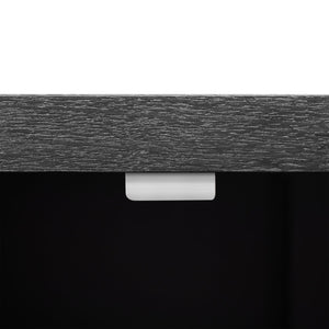 English Elm K&K Farmhouse Kitchen Island with 3D Wave Stripes Ash Veneer, Drop Leaf, Rolling Cart Storage Black N707P207915B