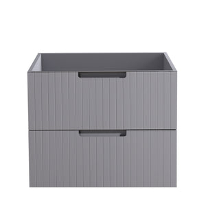 English Elm HK2301-24-GY Modern 24" Floating Bathroom Vanity Cabinet, Wall-Mounted Space-Saving Sink Console W1550P168199
