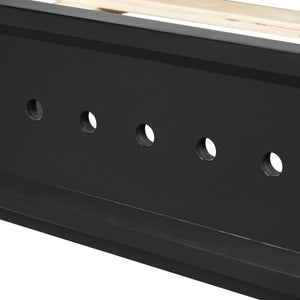 English Elm Pine Solid Wood Queen Platform Bed Matte Finish Tall Headboard No Box Spring Black N770PQ291030B