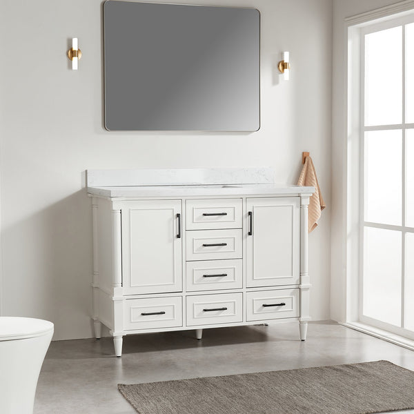 English Elm Fully Assembled 48'' Freestanding Single Bathroom Vanity With Two Handle Sets For Easy Customization W1826P308991