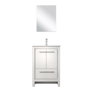 English Elm White Bath Vanity Set With Quartz Top, Chrome Faucet, And Mirror - Perfect For Small Spaces! B2731S02035-GIGA