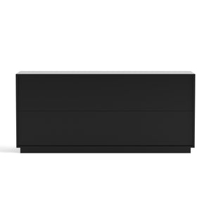 English Elm Sideboard Modern 4-Door Buffet Cabinet with Spacious Top and Enclosed Storage, Durable 66" Long Finish Black W2263P353794