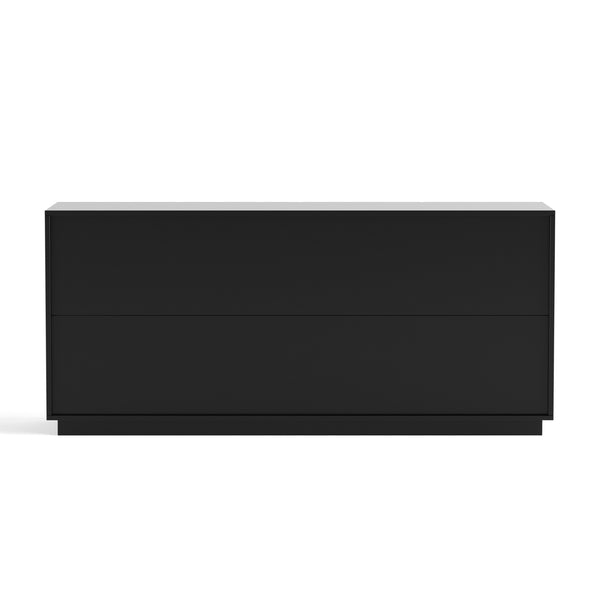 English Elm Sideboard Modern 4-Door Buffet Cabinet with Spacious Top and Enclosed Storage, Durable 66" Long Finish Black W2263P353794