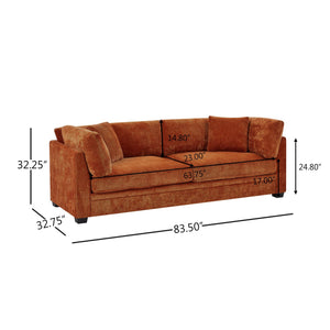 English Elm Christopher Knight Home® - 83.50" Modern Flared Arms Sofa with Chenille Upholstery, High-Density Cushions and Sturdy Legs Caramel N771P345835W