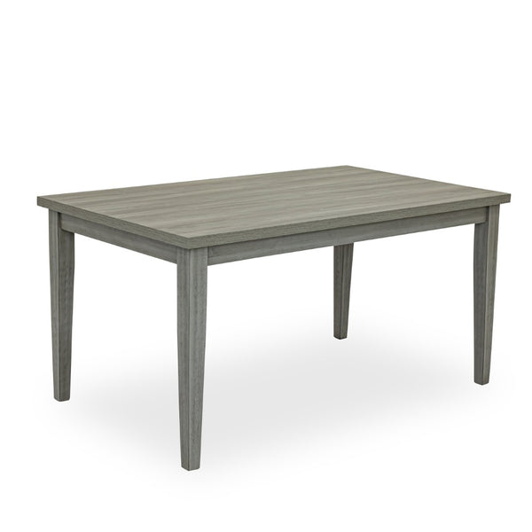 English Elm Beautiful Seven Piece Rectangular Wooden Dining Set with Upholstered Chairs Gray Finish B011S01594