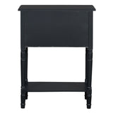 English Elm Trexm Narrow Console Table, Slim Sofa Table With Three Storage Drawers and Bottom Shelf (Black)