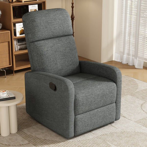 English Elm Christopher Knight Home® - Modern Recliner Plush Manual Recliner Chair with Ergonomic Support, 3-Position Backrest, Durable Fabric Comfort Charcoal N763P256491E