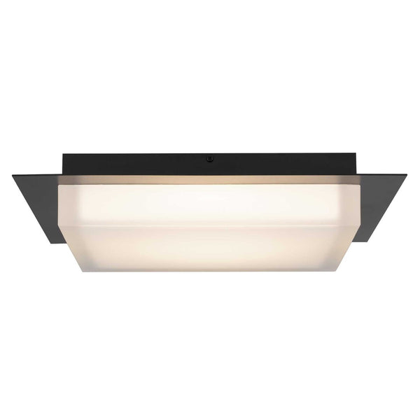 English Elm 14 Inch Square Led Flush Mount Ceiling Light Dimmable Acrylic Diffuser for Any Room Black B370P399080
