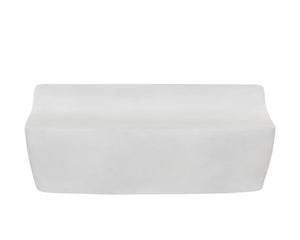 Sunpan Ledger Bench - Contemporary Sculpted Design in Sealed Concrete, Perfect for Indoor & Covered Outdoor Spaces White