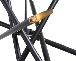 Sunpan SERWIN Mid-Century Modern Chandelier - Bold Black & Gold Design for Dining Rooms & Entryways 107931