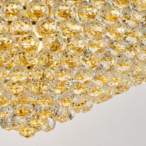 English Elm Grand Grand Gold Crystal Chandelier 48" 3-Tier Empire, 42 E12 Warm LEDs, 680 K9 Crystals, 79" Chain W2869S00005
