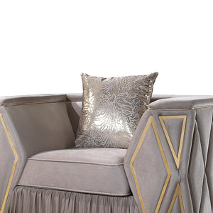 English Elm Cavalli Glam Accent Chair Diamond Quilted Upholstery with Gleaming Gold Metal Base Taupe+Gold B009P417493