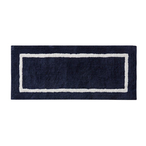 JLA Home Madison Park - Reversible Plush High-Pile Tufted Microfiber Bath Rug with OEKO-TEX Safety, Machine Washable Comfort Navy MP72-5664