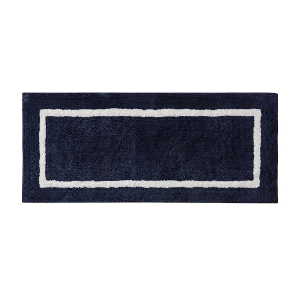 JLA Home Madison Park - Reversible Plush High-Pile Tufted Microfiber Bath Rug with OEKO-TEX Safety, Machine Washable Comfort Navy MP72-5664