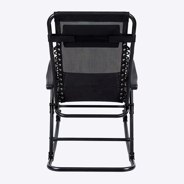English Elm Patio Folding Rocking Chairs Set of 2 with Mesh Seat and Adjustable Headrest W5159P451092