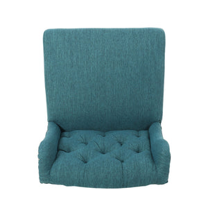 English Elm Christopher Knight Home® - Vienna Tufted Wingback Counter Stools Set of 2 — Button-Tufted Fabric, Nailhead Trim, Rubberwood Frame Teal 64856.00T