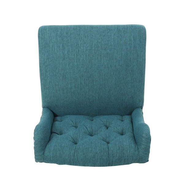 English Elm Christopher Knight Home® - Vienna Tufted Wingback Counter Stools Set of 2 — Button-Tufted Fabric, Nailhead Trim, Rubberwood Frame Teal 64856.00T