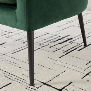 English Elm Modern Upholstered Velvet Open Back Accent Chair with Metal Legs, Cozy Barrel Armchair for Living Room Guestroom Green W3118P312815