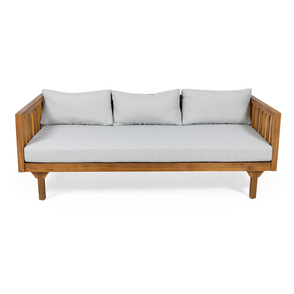 English Elm Christopher Knight Home® - Claremont 3 Seater Daybed – Elegant Teak Finish, Water-Resistant Cushions For Indoor & Outdoor Comfort 66327.00BGE