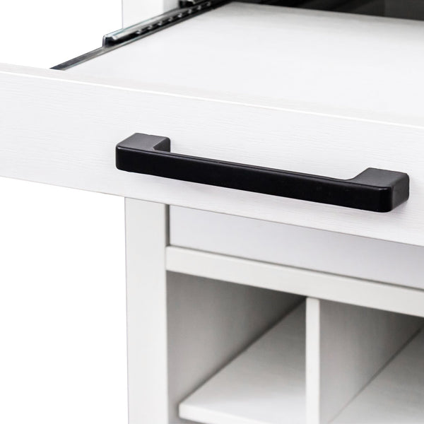 English Elm brown Modular 28-Bottle Wine Cabinet Buffet Cabinet - Dark Melamine Finish, 28-Slot Storage, Compact_x0015_ White W331P266134