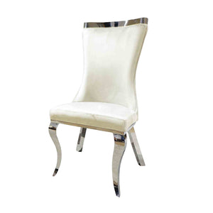 English Elm White Modern Upholstered Side Chair with Gold Legs, Tiger Print Accent, Comfortable Dining Seating White 26 L x 24 W x 18 H B2741S00730