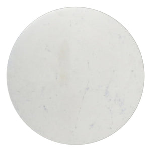 English Elm Maxine Marble Top Round Side Table with Iron Base for Modern Living Spaces B136P419859