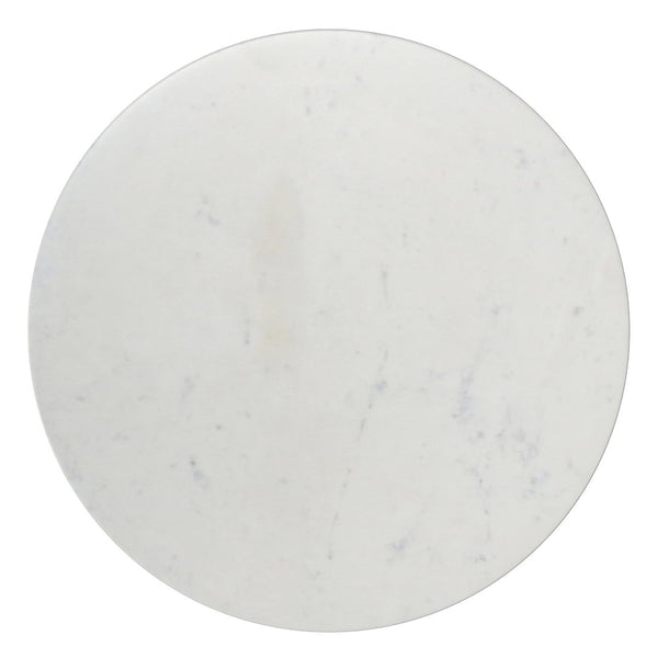 English Elm Maxine Marble Top Round Side Table with Iron Base for Modern Living Spaces B136P419859
