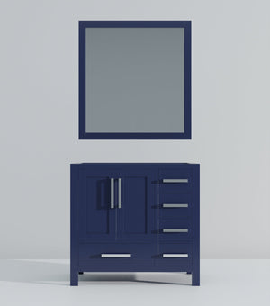 English Elm Navy Blue Bath Vanity 36" W X 22" D, Elegant Storage Solution With Matching Mirror For Your Bathroom B2731S00512