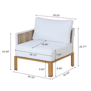 English Elm Vine 4-Piece Conversation Set Cream — Waterproof Aluminum & UV-Resistant Cushions, Marble Table Elegance B365S00106