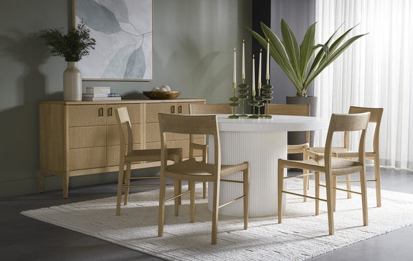 Sunpan Bondi Dining Chair Set of 2 - Timeless Modern Design with Hand-Woven Rope and Sustainable Beech Wood Light Oak