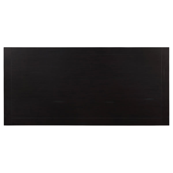 English Elm Sonja 7-Piece Cream Dining Set with Rustic Espresso Table, Tufted Beige Chairs & Nailhead Trim Elegance B062S00818