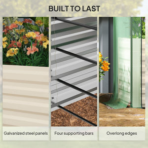 English Elm Galvanized Steel Raised Garden Bed with Hdpe Crop Cage and Shade Cloth Kit T3971P422481