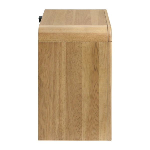 English Elm 2-drawer Hardwood Nightstand with Usb Charging Scandinavian Warm Oak Finish Bedroom B2709P453737