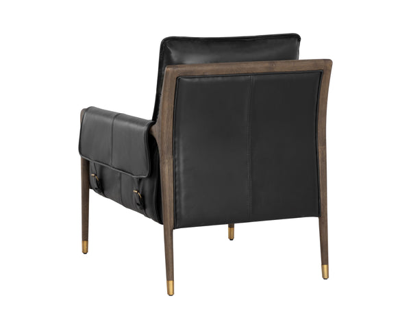 Sunpan Mauti Armchair - Luxurious 100% Bovine Leather with Elegant Wood Frame for Timeless Comfort and Style Distressed Brown / Cortina Black Leather